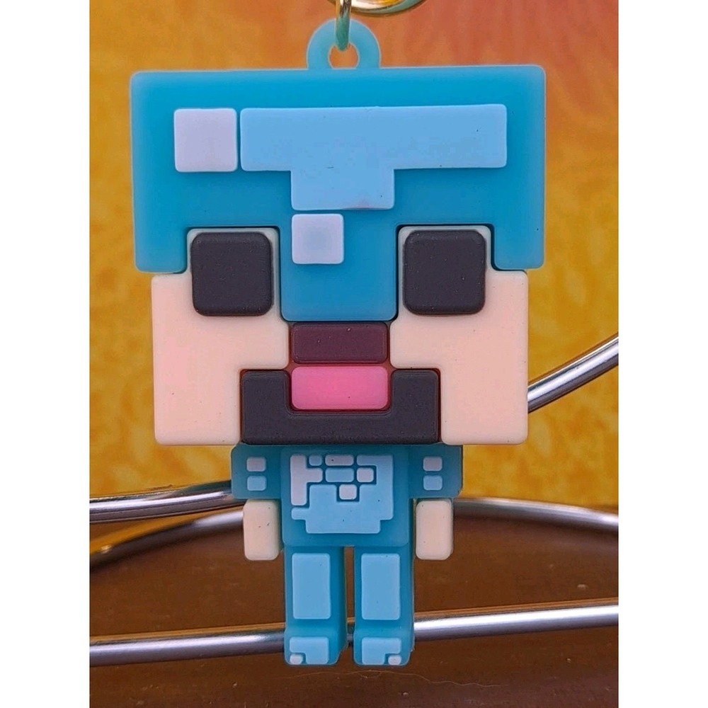 Armor Steve Minecraft 3D PVC Keychain Backpack Video Game